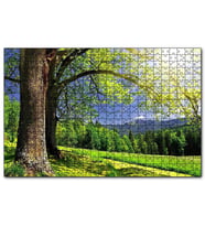 Cakapuzzle Yemyeşil Ağaçlar ve Güneş Işıkları  Puzzle Yapboz MDF (Ahşap) (255 Parça)