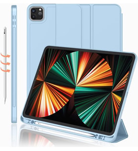 Apple iPad Pro 11 3. Nesil 4. Nesil Kılıf Kalem Bölmeli Smart Case 2020-2023 (Bebek Mavisi)