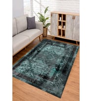Dijital Kaymaz Taban Yıkanabilir Renkli Salon Halısı Mutfak Halısı Yolluk ND-SD-278 (Yeşil)