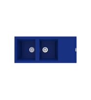POLEX Cristalüx Granit Evye P-X116 2 Hazneli Tezgah Altı Ve Tezgah Üstü Mutfak Evyesi 116,5x50,8cm (Mavi)
