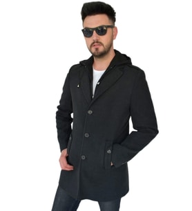 Erkek Kaşe Kapüşonlu Kaban 9150 BGL-ST01624 (Füme)