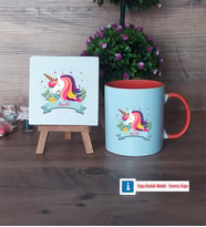 Unicorn Dekoratif Taş, Kupa Bardak Kırmızı Hediye (Model 12)