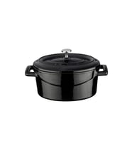Lava Döküm Mini Oval Tencere. Trendy Serisi Ölçü 9x12cm. (Siyah)