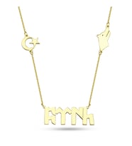 Türk Yazılı Gümüş ,Kolye (Gold)
