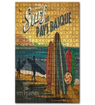 Cakapuzzle Sörf Yarışları Afişi Görseli Puzzle Yapboz MDF (Ahşap) (500 Parça)