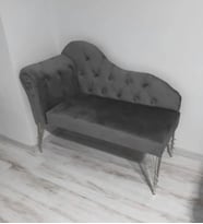 Metalda Josefin Bench Koltuk Berjer Gümüş Seri 130 Cm (Gri)