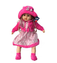 Benim ilk Bebeğim Elbiseli Şapkalı Sarı Saçlı Et Bebek 60 Cm -3 Renk Seçeneği (Pembe)