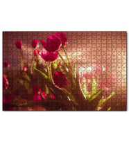 Cakapuzzle Kırmızı Laleler ve Güneş Işıkları Puzzle Yapboz MDF (Ahşap) (500 Parça)