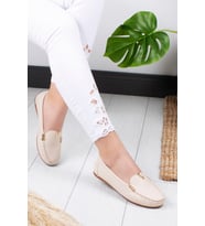 Khayt Flora Casual Günlük Kadın Babet Ayakkabı (Bej)