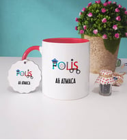 Polis Kupa Bardak ve Anahtarlık (Kırmızı)