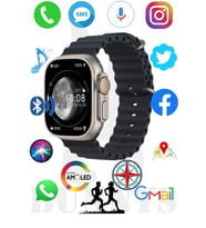 Samsung Galaxy Note 20 Uyumlu Akıllı Saat Watch 8 Ultra 49MM AMOLED EKRAN (Petrol Mavisi)