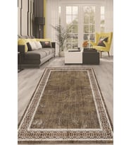 Dijital Kaymaz Taban Yıkanabilir Modern Renkli Salon Halısı Mutfak Halısı Yolluk ND-HT-238 (Kahverengi)
