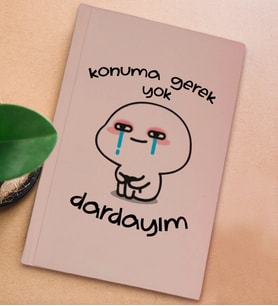 BK Gift Esprili Tasarım Serisi Sert Kapaklı Pudra Pembesi Defter, Arkadaşa Hediye, Yeni İş Hediyesi, Doğum Günü Hediyesi, Anı Defteri (Model 7)