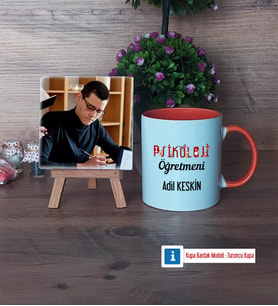 Psikoloji Öğretmeni Fotoğraflı Dekoratif Taş, Kupa Bardak Beyaz Hediye Öğretmenler Günü Hediyesi (Model 13)
