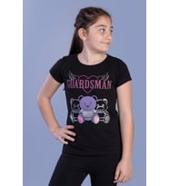 Toontoy Kız Çocuk Baskılı Tişört (Siyah)