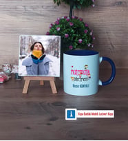Matematik Öğretmeni Fotoğraflı Dekoratif Taş, Kupa Bardak Beyaz Hediye (Model 3)