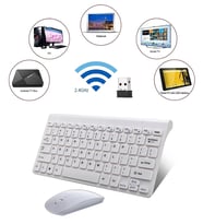 Samsung Tab A9+ Plus SX-210 11" Uyumlu Kablosuz Taşınabilir Q Klavye Ve Mouse Set (Beyaz)