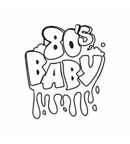 80's Baby Araba Sticker siyah 16x19 CM (Siyah)