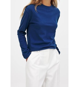 Nare Oversize Siyah Kadın Sweatshirt (Mavi)
