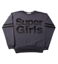 Toontoy Kız Çocuk Sweatshirt Super Girls Baskı Ve Taş (Antrasit Melanj)