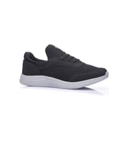 Günlük Erkek Yetişkin Sneaker Büyük Numara 45-50 Spor Ayakkabı Bağcıklı 110 (Siyah - Beyaz)