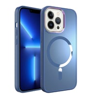Apple iPhone 12 Pro Max Kılıf Magsafe Wireless Şarj Özellikli Zore Stil Kapak (Buz Mavisi)