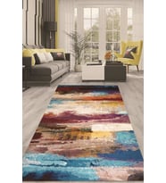 Dijital Kaymaz Taban Yıkanabilir Modern Renkli Salon Halısı Mutfak Halısı Yolluk ND-HT-1299 (Çok Renkli)