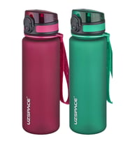 Uzspace 2'li Tritan Matara Seti 500 ml 14 Farklı Renk Seçeneği FiftyFifty (Yeşil-Rodyum)