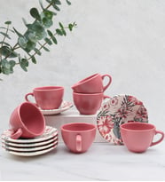 6'lı Çay Fincanı Takımı (Pembe)