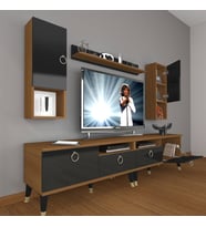 Decoraktiv Eko 5200DA Mdf Gold Tv Ünitesi Tv Sehpası (Siyah - Ceviz)