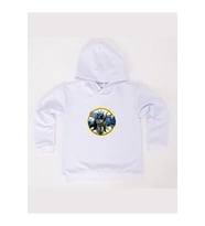 Batman baskılı kapüşonlu pamuklu kumaş çocuk sweatshirt (Beyaz)