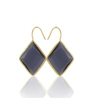 Kadir Jewellery 22 Ayar Altın Kaplama Vintage Küpe -El İşçiliği Ve Hipoalerjenik Küpe (Mor)