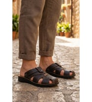 Gezer Yazlık Erkek Çıtçıtlı Ayarlanabilir Terlik-Sandalet