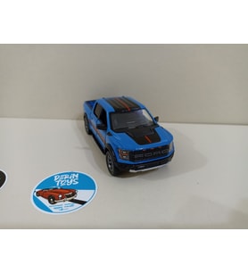 2022 Ford F-150 Şeritli Metal Model Oyuncak Araba 13 Cm ( ÖZEL PLAKALI ) (Mavi)