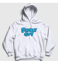 Presmono Unisex Gri Logo Family Guy Kapüşonlu Sweatshirt 300447tt (Beyaz)