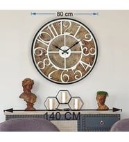 Markakanvas Siyah Metal Kasalı Eski Dünya Haritalı Duvar Saati  (Çap 50 cm - 80 cm ) (Beyaz)