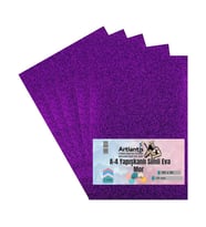 Yapışkanlı Simli Eva A4 20x30 5 Adet 1 Paket Hobi Okul Öncesi Kreş Anasınıfı Eva Yapışkanlı Simli 20*30 (Mor)