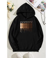 Leopar Kalp Baskılı Oversize Sweatshirt (Siyah)