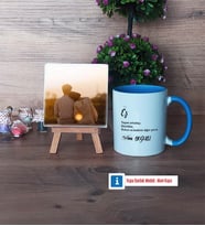 Eşe Hediye Fotoğraflı Dekoratif Taş, Kupa Bardak Beyaz Hediye (Model 4)