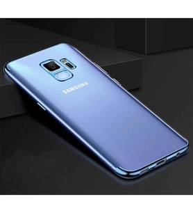 Samsung Galaxy J6 İnce Köşeleri Renkli Şeffaf Kaliteli Kılıf (Mavi)