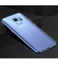 Samsung Galaxy J6 İnce Köşeleri Renkli Şeffaf Kaliteli Kılıf (Mavi)
