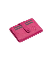 West Polo Hakiki Deri Patlı Bol Kartlı Kağıt Para Bölmeli Unisex Kartlık TR115 (Fuşya)