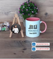 Jeoloji Mühendisi Kupa Bardak Beyaz ve Fotoğraflı Ahşap Anahtarlık Hediye (Model 6)