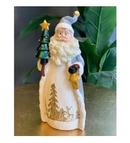 FENERLİ ÇAM AĞAÇLI NOEL BABA DEKOR HS691 (Beyaz)