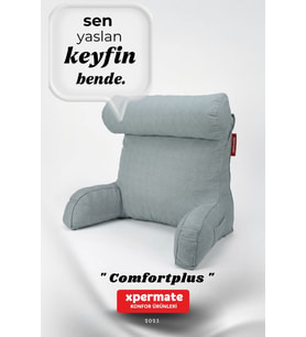 XPERMATE TV Yastığı Kollu Okuma Yastığı Sırt Destek Yastığı Yatakta Oturma Kitap Okuma Yastığı (Gri)