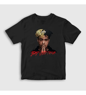 Presmono Unisex Çocuk Beyaz Forever XXXTentacion T-Shirt 47799tt (Siyah)