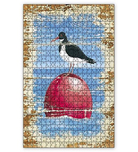 Cakapuzzle Kırmızı Top Üstünde Martı Puzzle Yapboz MDF (Ahşap) (500 Parça)