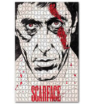 Cakapuzzle Yaralı Yüz Scarface Desenli Görsel Puzzle Yapboz MDF (Ahşap) (1000 Parça)