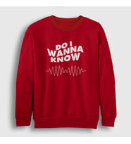 Presmono Unisex Beyaz Know Arctic Monkeys Sweatshirt 14174tt (Kırmızı)