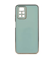 Xiaomi Redmi Note 11S Global Kılıf Bark Kenarları Altın Renk (Açık Yeşil)